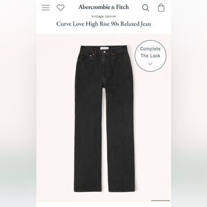 Abercrombie Curve Love High Rise 90s Relaxed Jean black size 31/12 long